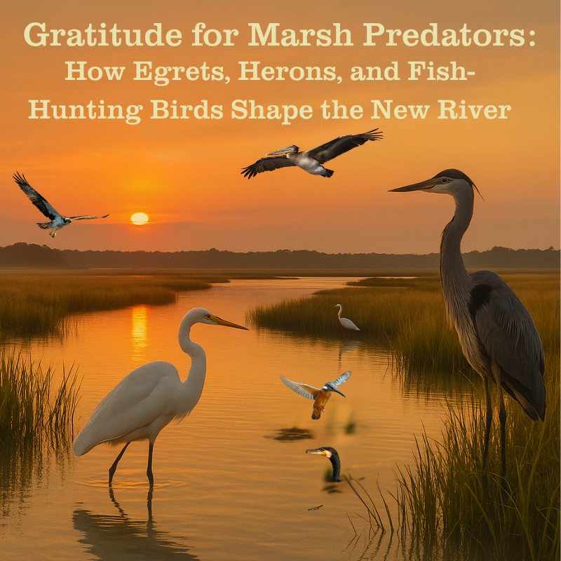 Gratitude for Marsh Predators: How Egrets, Herons, and Fish-Hunting Birds Shape the New River Gratitude for Marsh Predators: How Egrets, Herons, and Fish-Hunting Birds Shape the New River